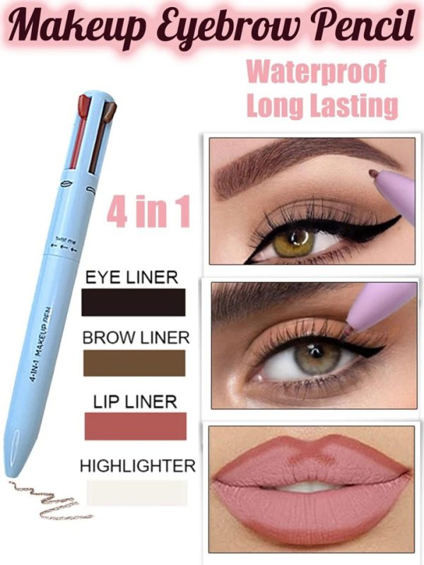 4 In 1 Waterproof Makeup Pen | Eyebrow Pencil Long Lasting |